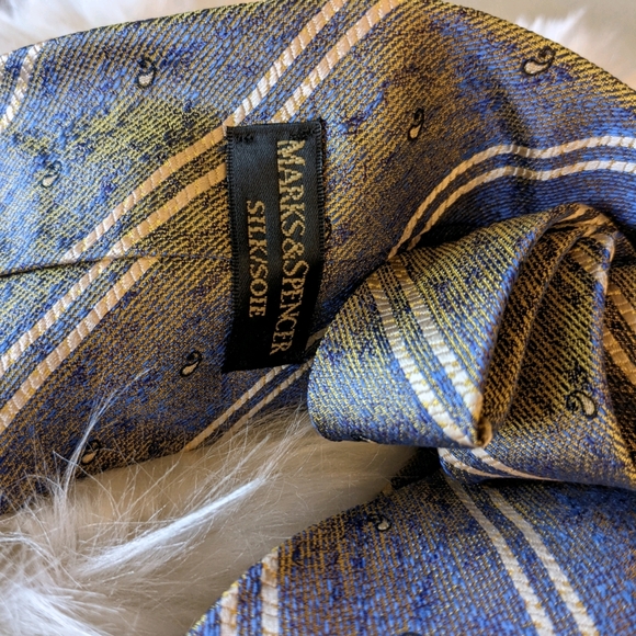 Vintage 90s Marks & Spencer Tie, 100% Silk - Picture 1 of 6